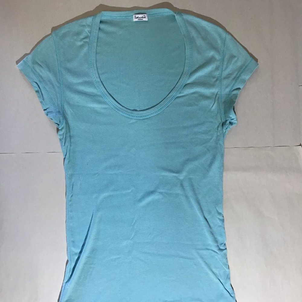 Splendid Blue Scoop Neck Tank Cap Sleeve Size Medium